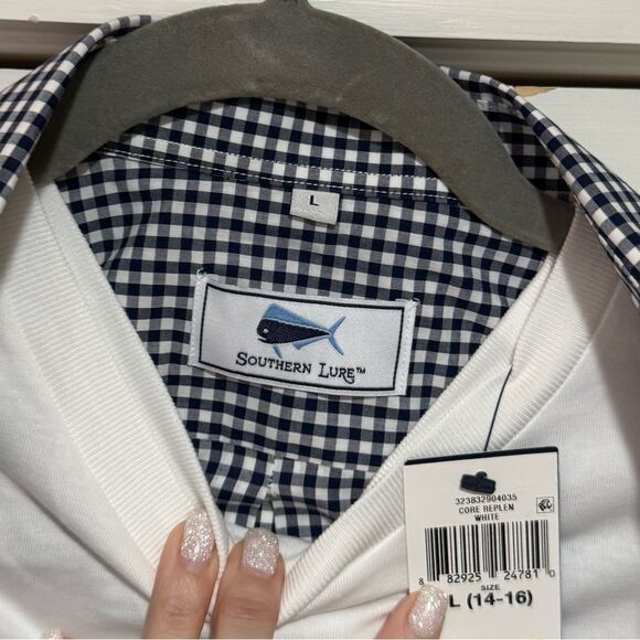 NWT Boys Ralph Lauren Polo + Southern Lure Dress Shirt Bundle Navy sz L - Picture 3 of 4